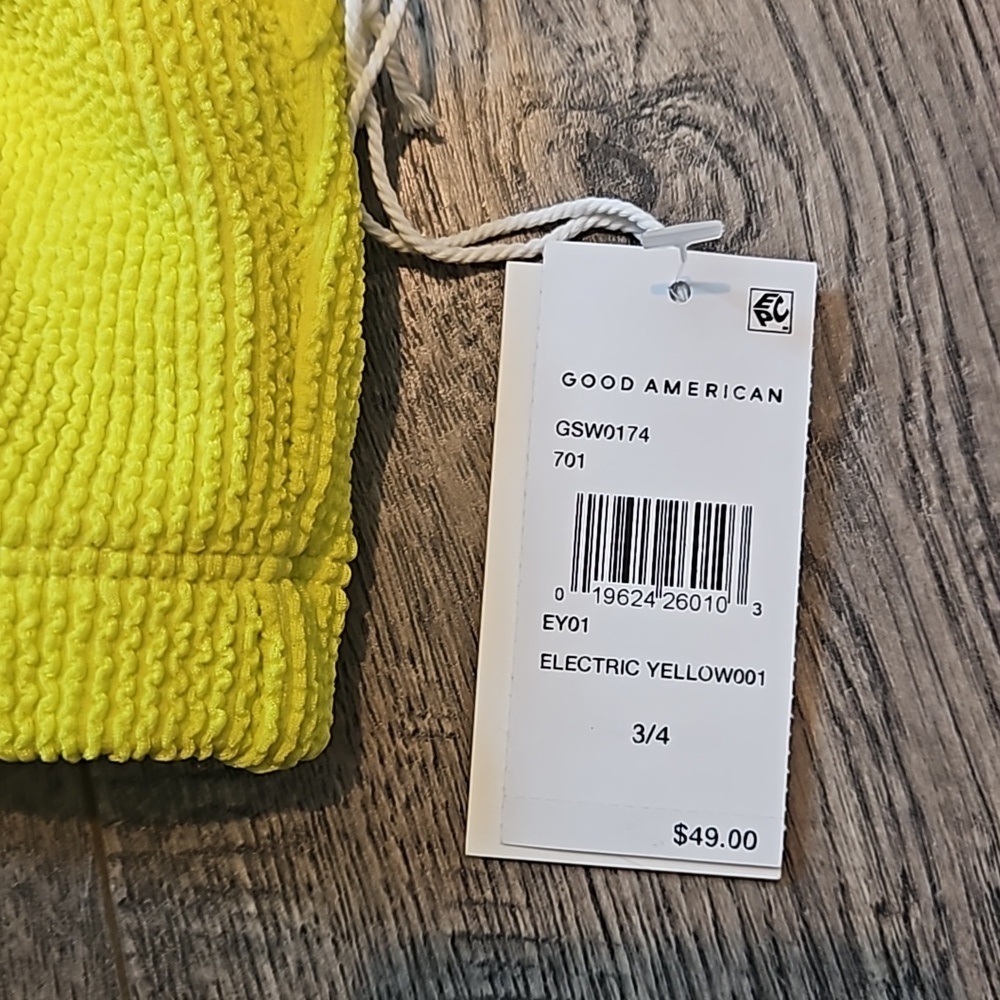 Good American Electric Yellow Bandeau Size 3/4 Top - Picture 2 of 4